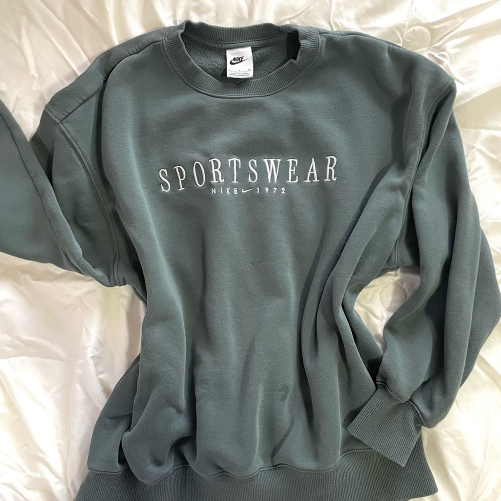Nike Women's Crew Neck Sweater - Dark Green